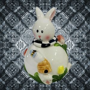 Vintage 1999 Mercuries Easter Bunny Rabbit Butterflies Garden Party Tea Set